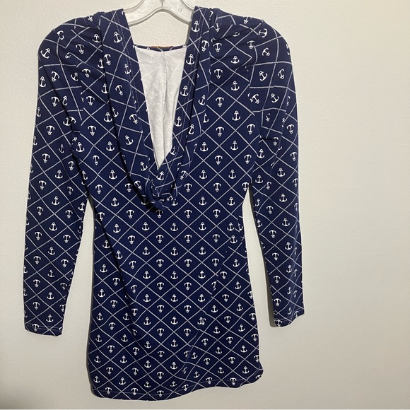 New Margaret Joseph’s Cotton Fleece Nautical coverup, dress, tunic top - Picture 2 of 7